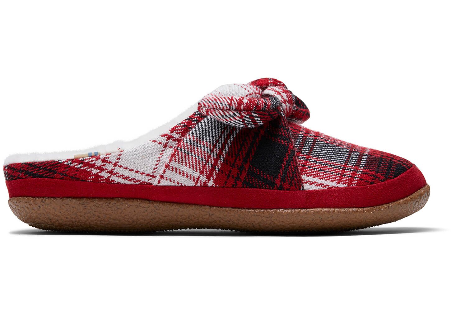 Toms Ivy Plaid and Bow - Womens Slippers - Red - NZ - 596421ALC